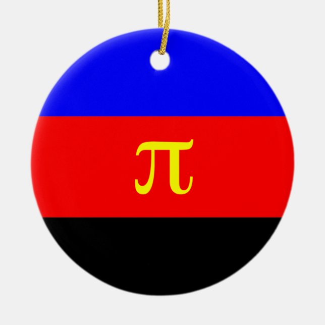 Polyamory Pride Flagga Julgransprydnad Keramik (Framsidan)