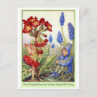 Polyanthus- och druvahyacintfe vykort