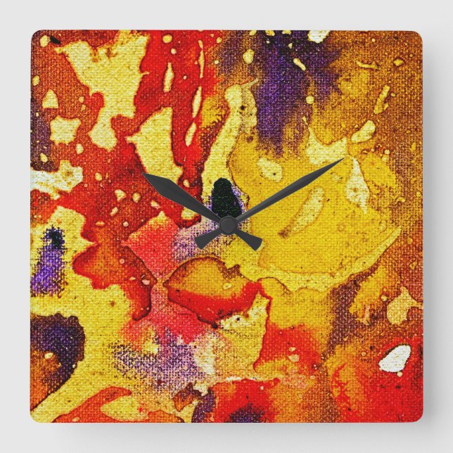 Polychromoptic #3 av Michael Moffa Fyrkantig Klocka (Framsida)