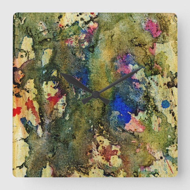 Polychromoptic #6 av Michael Moffa Fyrkantig Klocka (Framsida)