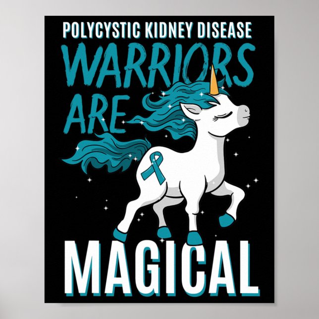 Polycystisk njursjukdom Pckd PKd Unicorn Awarene Poster (Framsidan)