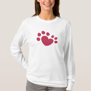 Polydactyl hjärta för katttasstryck tee