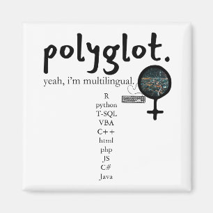 Polyglot Flerspråkigt Anpassade (Kvinnor i teknik) Magnet