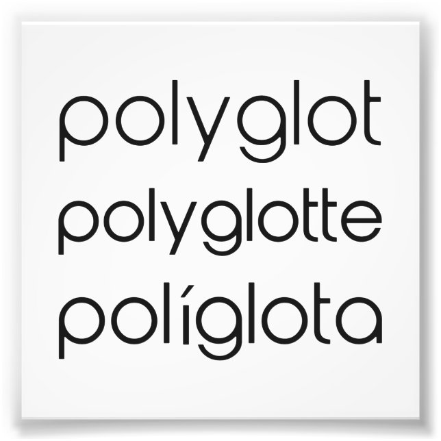 Polyglot PolygCharlotte Polyglota Många språk Fototryck (Framsidan)