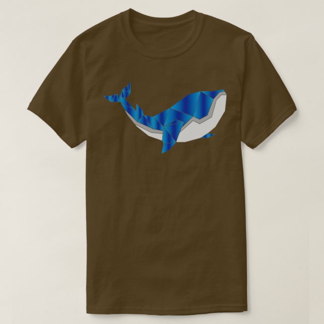 Polygon Blue Whale Design T Shirt (Design framsida)