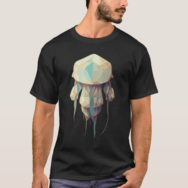 Polygon Jellyfish Cute Low Poly T Shirt (Framsida)