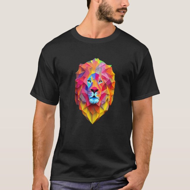 Polygon, Lejont huvud, färglöst Mane Kung vid jung T Shirt (Framsida)