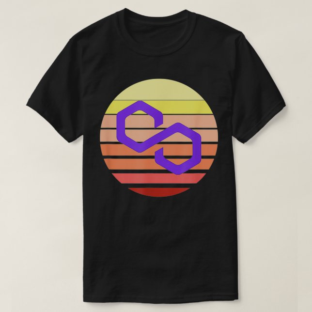 Polygon MATIC Crypto Logotyp Modern Digital Crypto T Shirt (Design framsida)