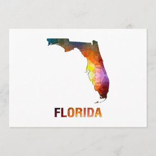 Polygon Mosaic, delstaten Karta FLORIDA Inbjudningar