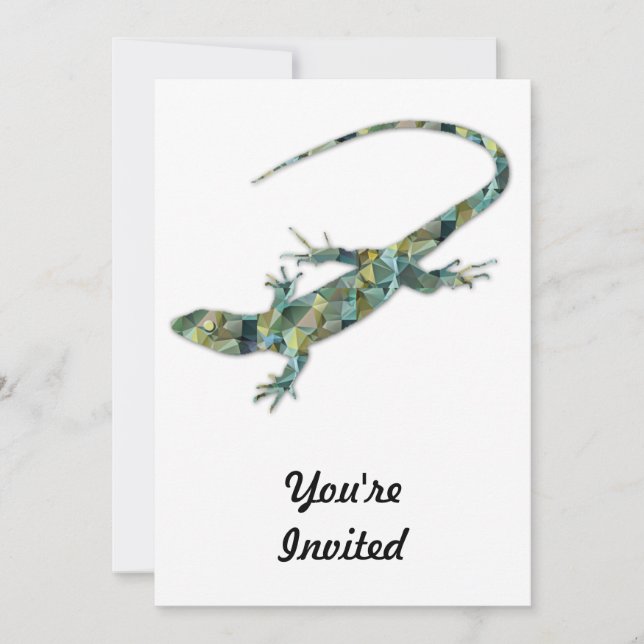 Polygon Mosaic Grönt Ligua Inbjudningar (Framsida)