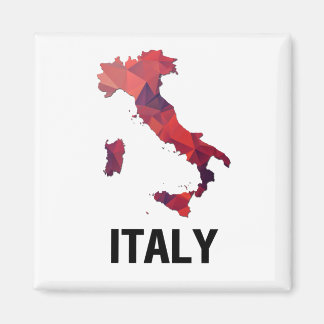 Polygon Mosaic Karta i Italien Magnet