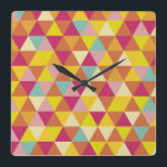 Polygon Multi color Triangles in Geometrical Shape Fyrkantig Klocka<br><div class="desc">The triangular pattern arranged in polygon as well as hexagon decorative shapes to represent geometric for mathematics lovers. It is apt for educational instructors.</div>