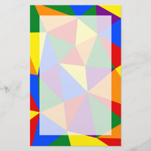 Polygon Rainbow Mönster Brevpapper