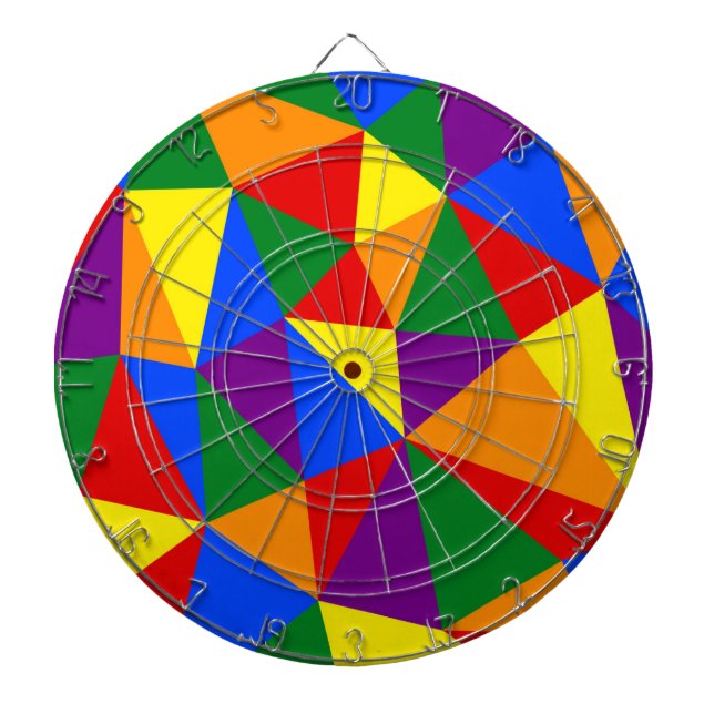 Polygon Rainbow Mönster Darttavla (Framsidan)