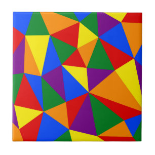 Polygon Rainbow Mönster Kakelplatta