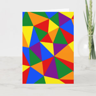 Polygon Rainbow Mönster Kort