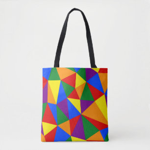 Polygon Rainbow Mönster Tygkasse