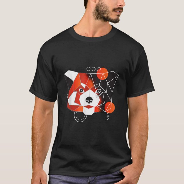 Polygon Röd Panda Minimal T Shirt (Framsida)