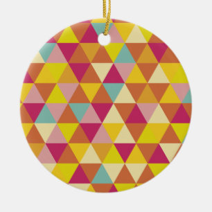 Polygon-trianglar med flera färg i geometrisk form julgransprydnad keramik