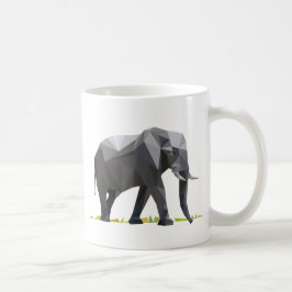 polygon triangle graphic art elephant kaffemugg