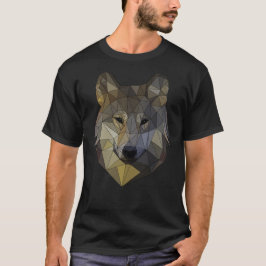 Polygon Wolf dreieckige Mosaik Formen Polyart T Shirt