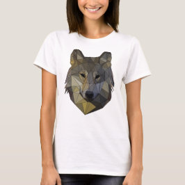 Polygon Wolf dreieckige Mosaik Formen Polyart T Shirt