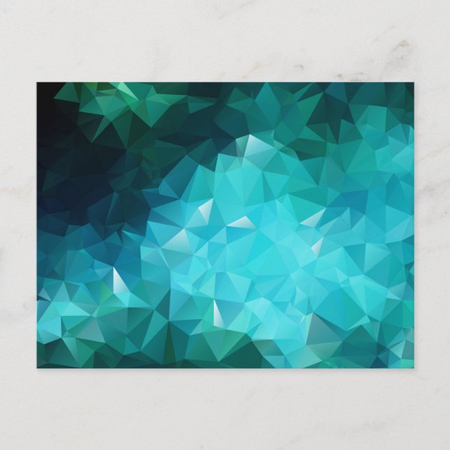 Polygonal Aquamarine-Abstrakt Vykort (Framsida)