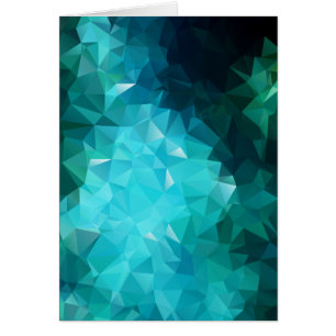 Polygonal Aquamarineabstrakt Hälsningskort