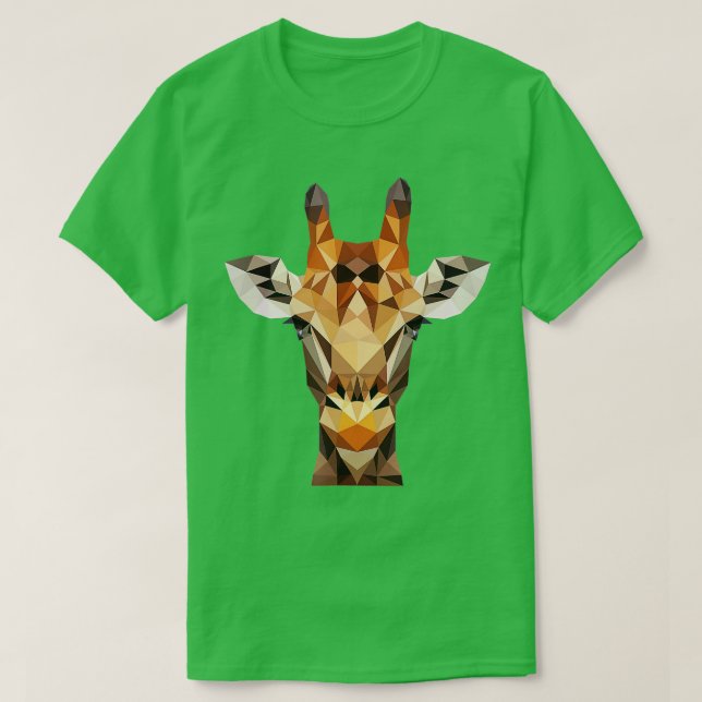 Polygonal Giraffe African Zoo Animal Mammal Safari T Shirt (Design framsida)