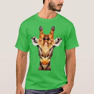 Polygonal Giraffe African Zoo Animal Mammal Safari T Shirt