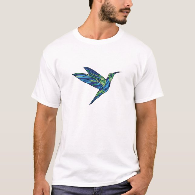 Polygonal Hummingbird T Shirt (Framsida)