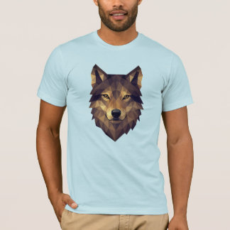 Polygonal Varg Head Geometric Art in Earth Tones T Shirt
