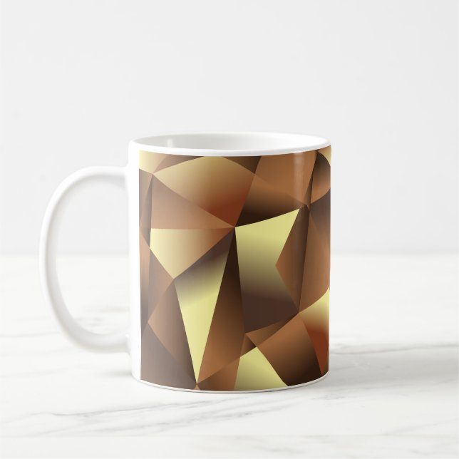 Polygonbakgrund: Abstrakt texturerad konst Kaffemugg (Vänster)