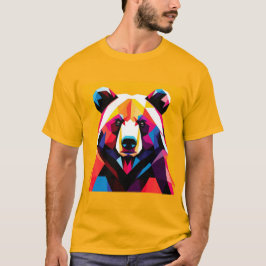 Polygonbjörn med abstrakt stil t shirt