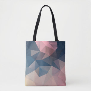 Polygonens geometriska trianglar ljusa, färgstarka tygkasse