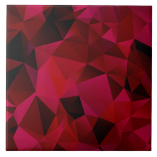 Polygonens geometriska trianglar röd utskrift kakelplatta