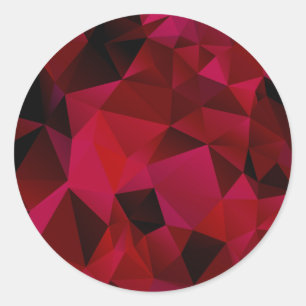 Polygonens geometriska trianglar röd utskrift runt klistermärke