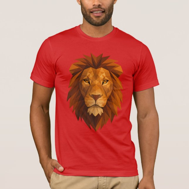 Polygonens Lejona huvud - Geometrisk kraftutformni T Shirt (Framsida)
