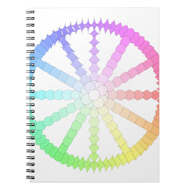 polygonevitetshjulets geometri anteckningsbok med spiral (Framsidan)