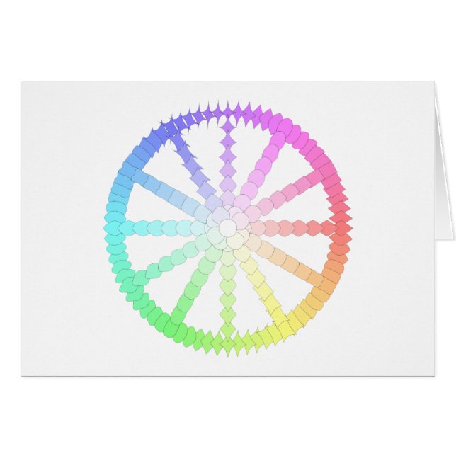 polygonevitetshjulets geometri hälsningskort (Framsidan Horizontal)