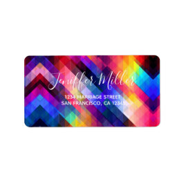 Polygonfärgad abstrakt mönster                  adressetikett