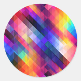 Polygonfärgad abstrakt mönster runt klistermärke