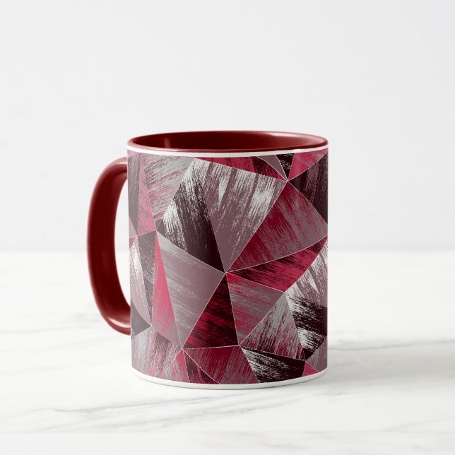 Polygongrunge mönster med trianglar. mugg (Framsida vänster)