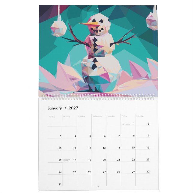Polygonkonst Kalender (Jan 2027)