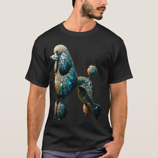 Polygonkonst Pudel Pudlar T Shirt (Framsida)