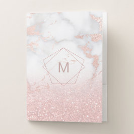 polygonmonogram ro guld på rosa marmor