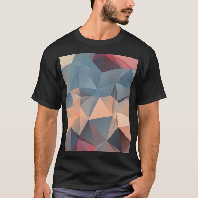 Polygonmosaik: Kreativ Geometrical Elegance. T Shirt (Framsida)