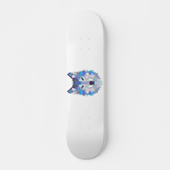 Polygonns geometriska varg mini skateboard bräda 18,5 cm (Framsida)