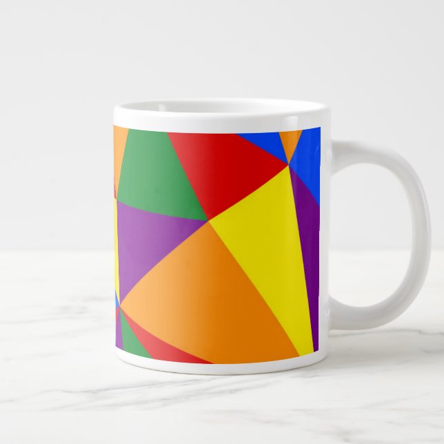 Polygonregnbågsmönster Jumbo Mugg (Höger)