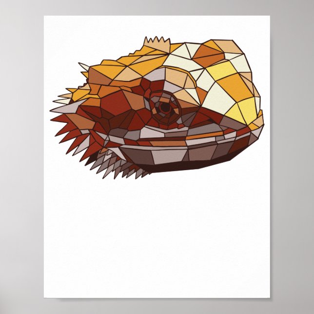 Polygonskäggig drake Pet Reptile Lizard Poster (Framsidan)